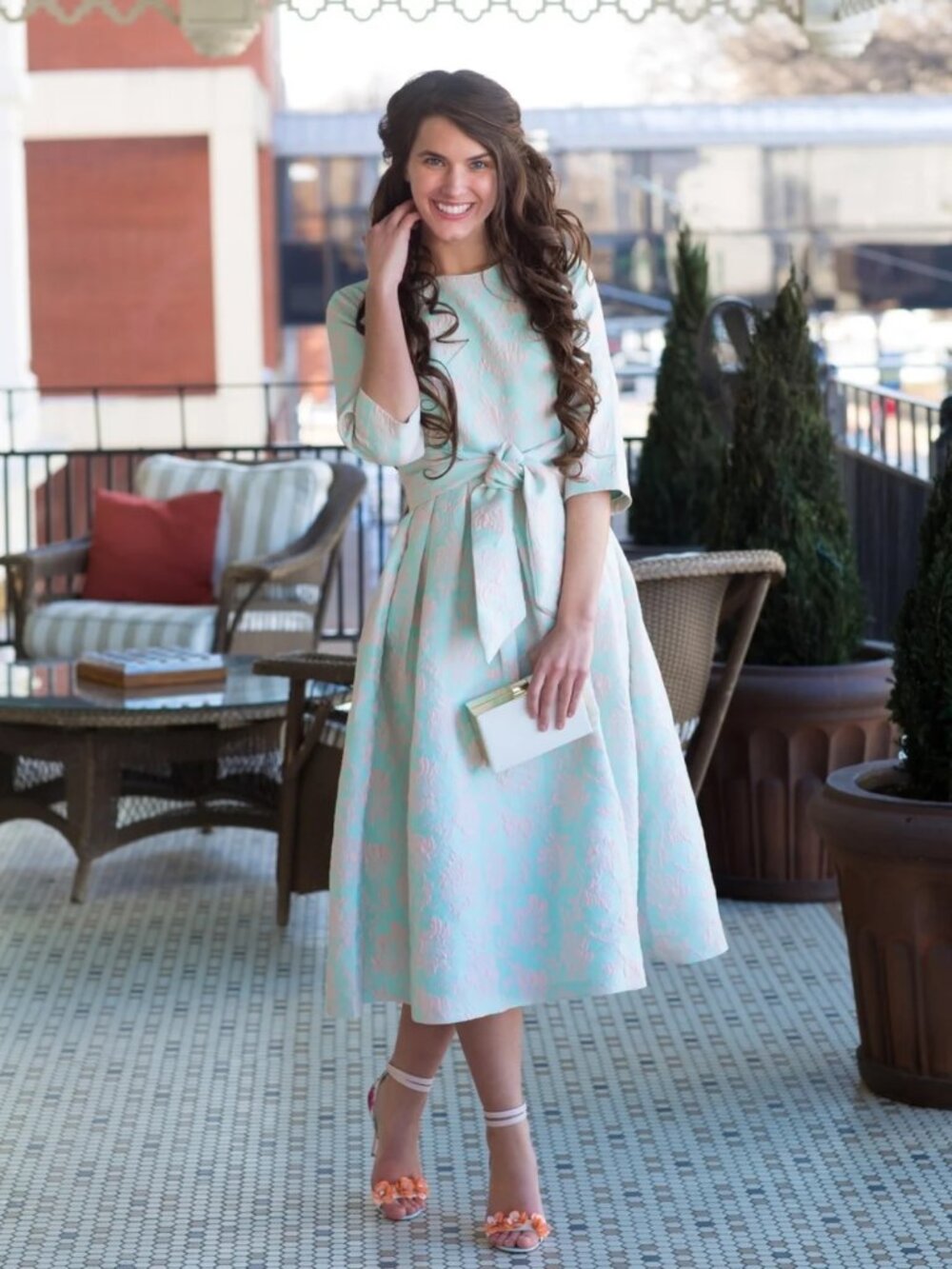Dainty Jewells The Abbey Dress Brocade Modest Midi size Medium
